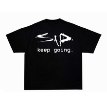 "keep going" black short sleeve t-shirt