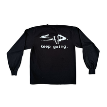 "keep going" black long sleeve t-shirt