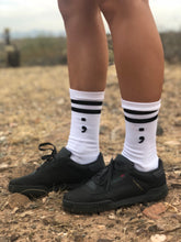 striped semicolon crew sock