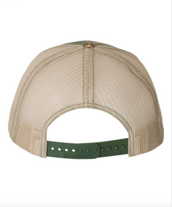 green/ toast/ khaki plaid trucker cap