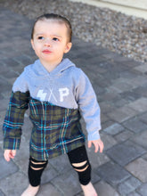 kids gray S.A.P. flannel/hoodie