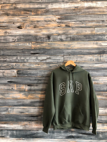 olive/white S.A.P hoodie