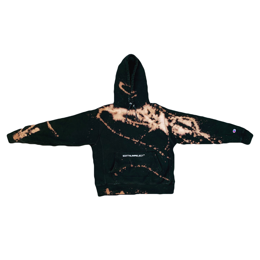 black S.A.P. x Champion bleached hoodie