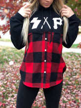 black/buffalo plaid S.A.P. flannel/hoodie