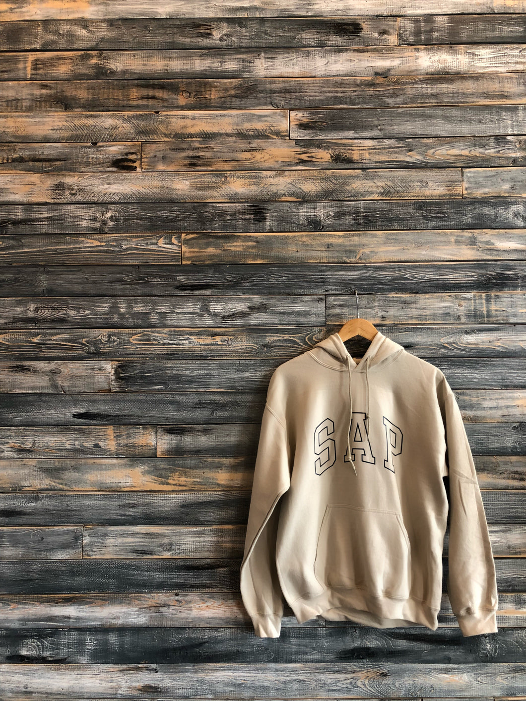 tan/navy S.A.P hoodie