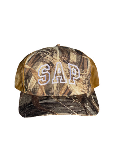 waterfowl camo trucker cap