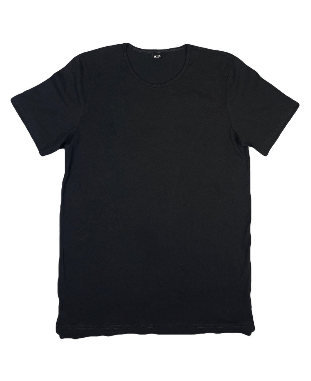 black split hem S.A.P. tee