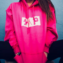 magenta / cream box logo S.A.P. hoodie