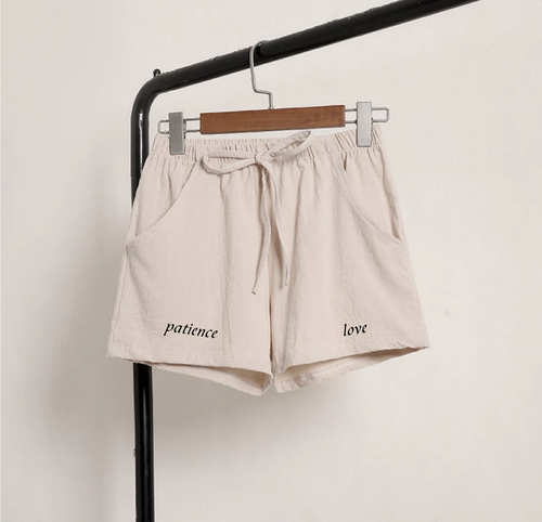 women's patience & love linen shorts