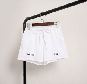 women's patience & love linen shorts